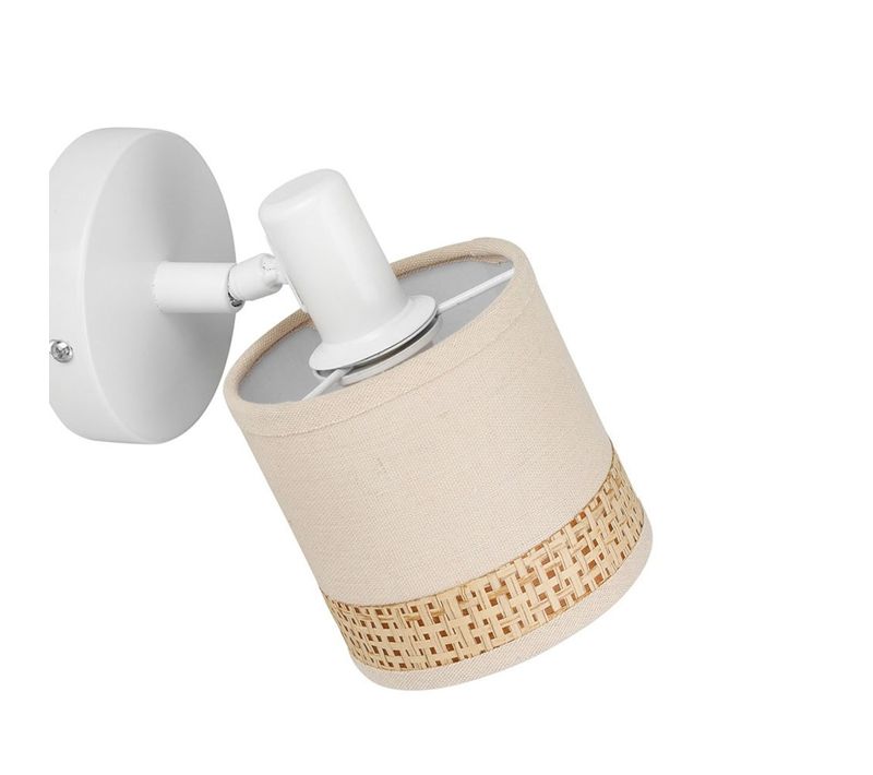 Applique Patère Orientable 1 Abat-jour Lin Papier Beige