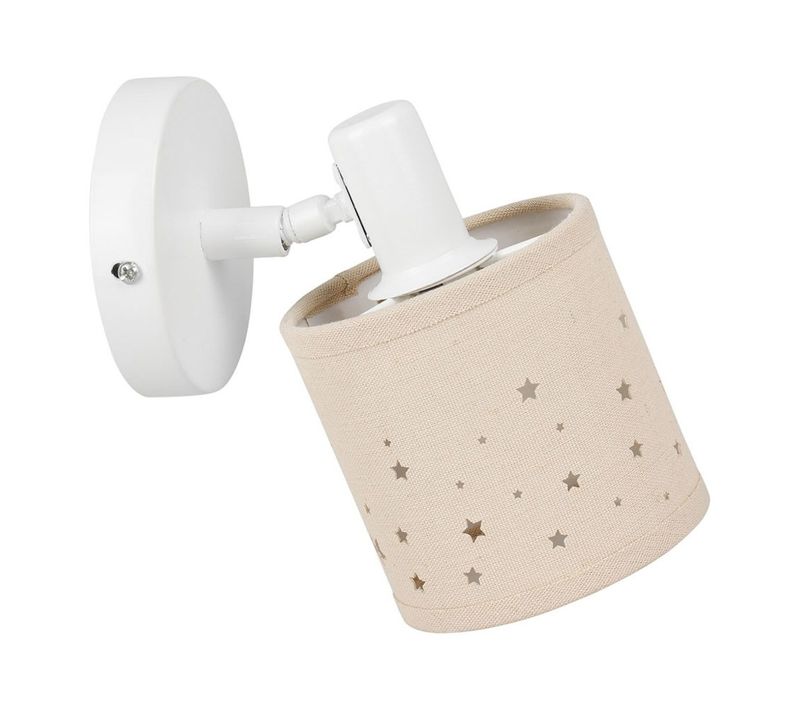 Spot Patère Orientable 1 Abat-jour Lin Beige