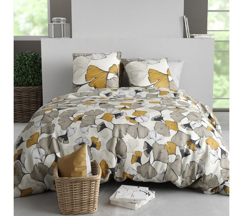 Housse De Couette 240x220 Arom + 2 Taies Coton 57 Fils