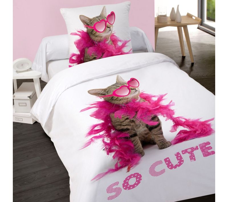 Housse De Couette 140x200 So Cute + 1 Taie 100% Coton