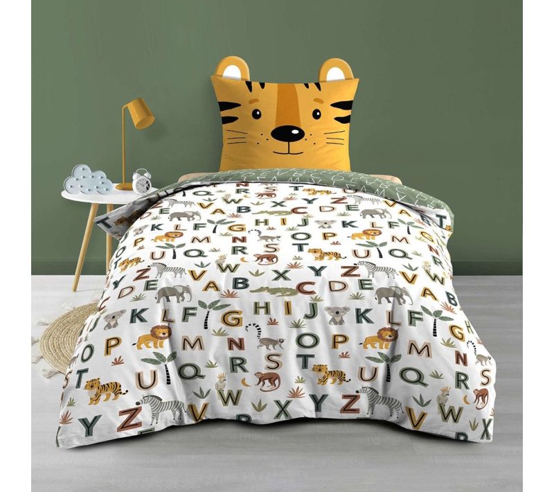 Housse De Couette 140x200 + 1 Taie Tigry 100% Coton