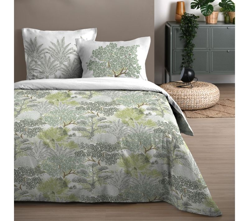 Housse De Couette 240x220 Merlin + 2 Taies Coton 57 Fils