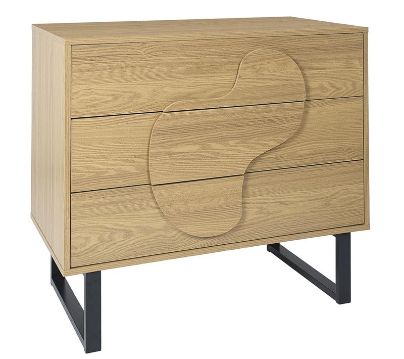 Commode 3 Tiroirs Avec Pieds En Métal