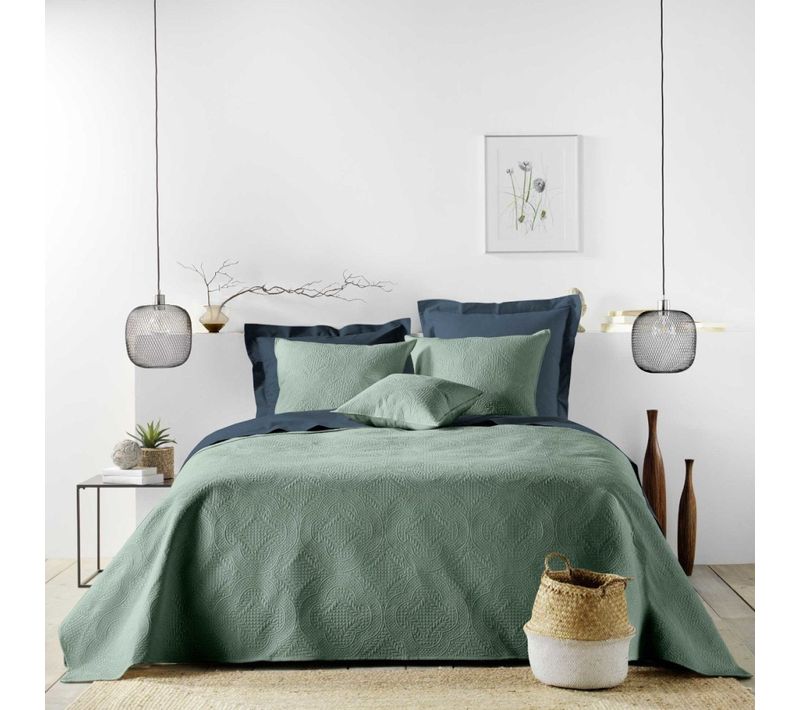 Couvre-lit 2 Personnes Microfibre 220x240  + 2 Housses De Coussins