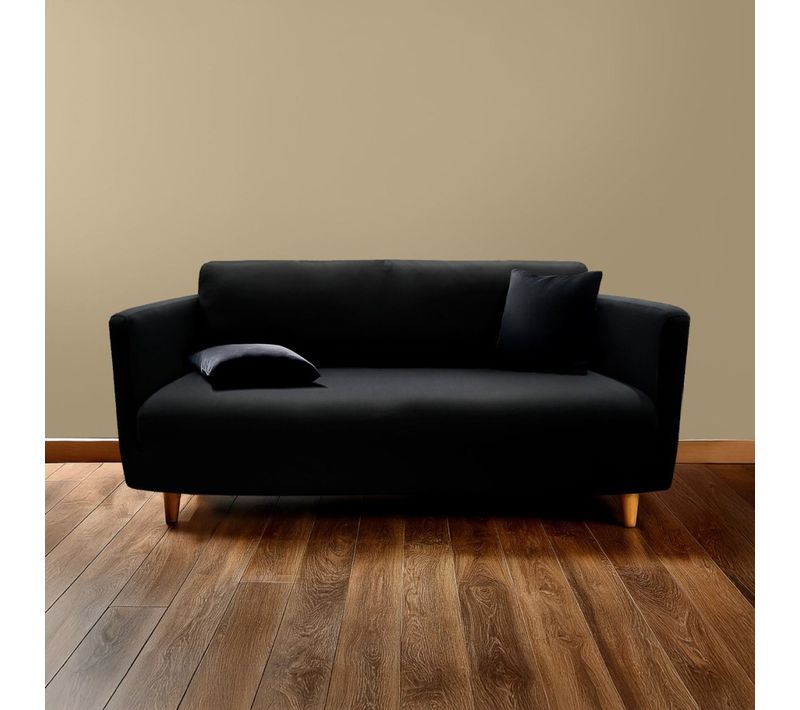 Housse De Canapé Extensible En Polyester Coloris Noir