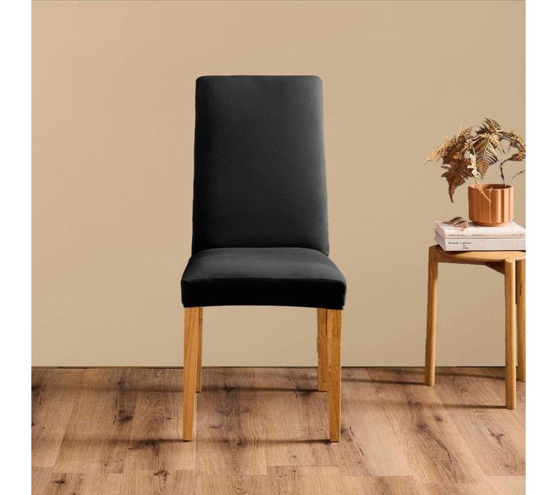 Housse De Chaise Extensible En Polyester Coloris Noir