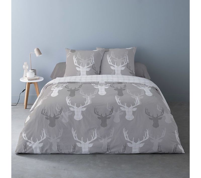 Housse De Couette 240x220 + 2 Taies Flanelle 100% Coton