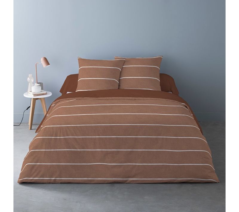 Housse De Couette 260x240 + 2 Taies Flanelle 100% Coton