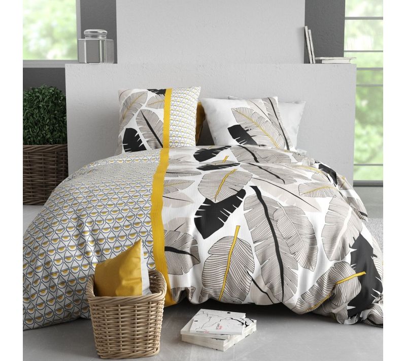 Housse De Couette 260x240 + 2 Taies En Coton 57 Fils