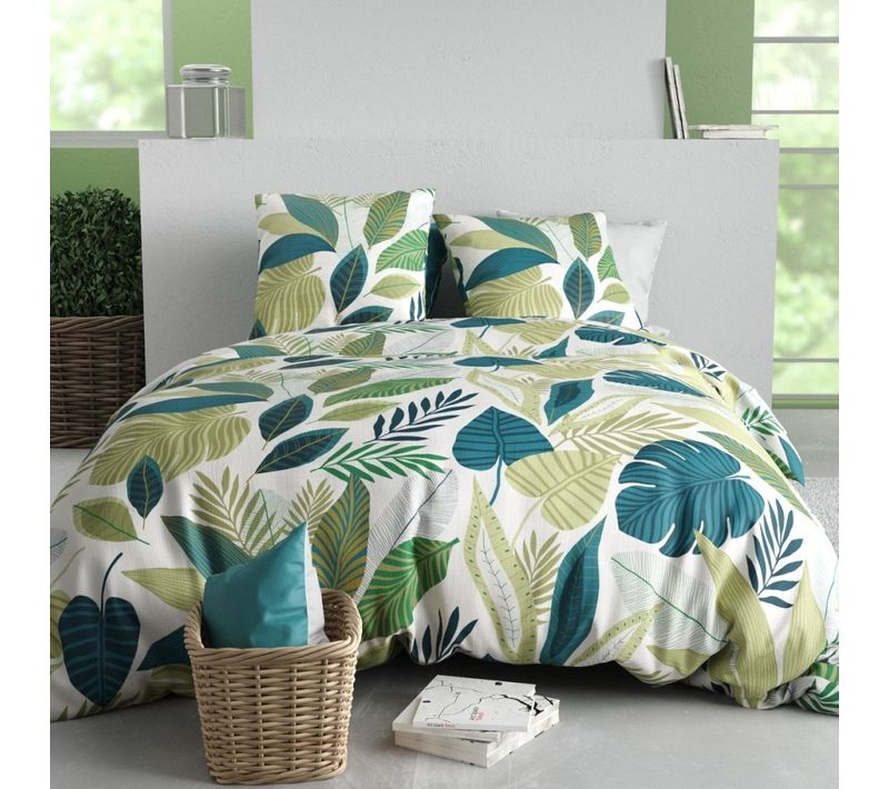 Housse De Couette 260x240 + 2 Taies En Coton 57 Fils