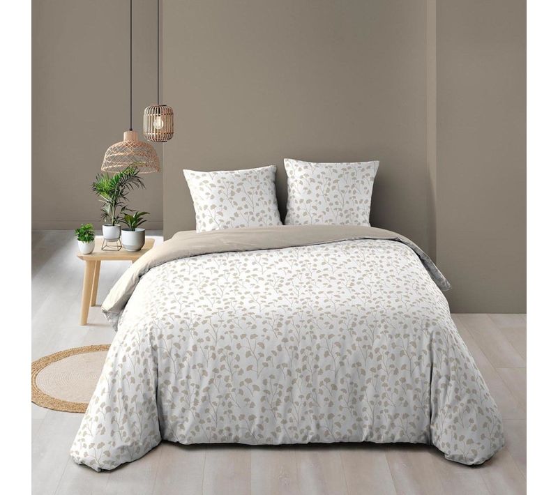 Housse De Couette 240x220 + 2 Taies 100% Coton 57fils