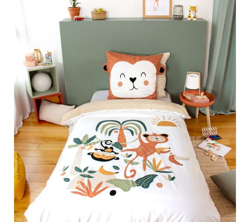 Housse De Couette Enfant 140x200 + 1 Taie Avec Oreilles