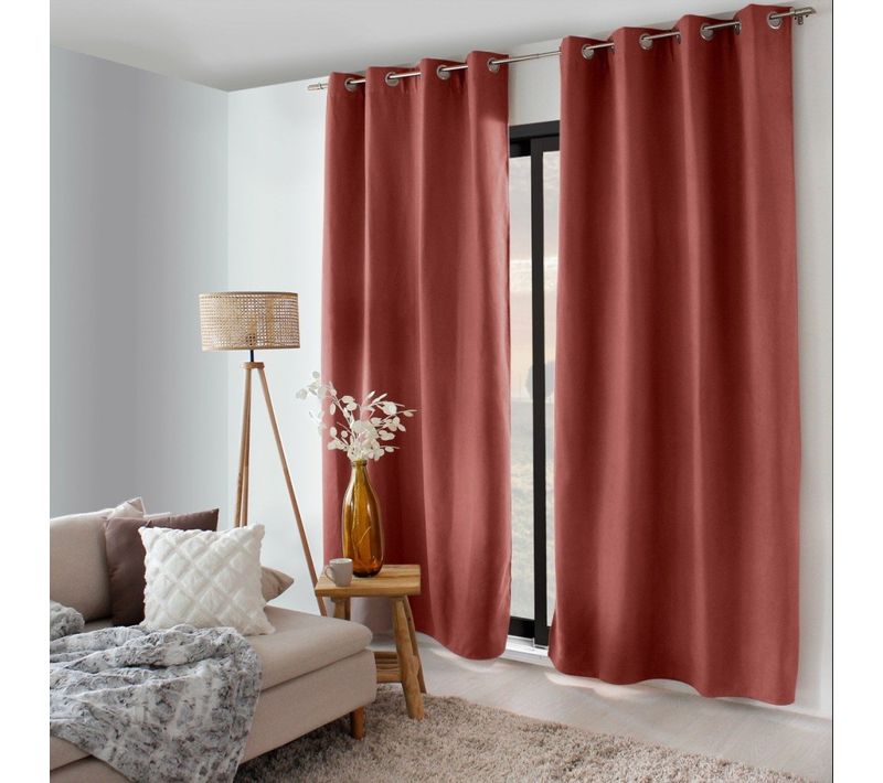 Rideau Occultant Thermique 135x240 Nordica Terre Cuite