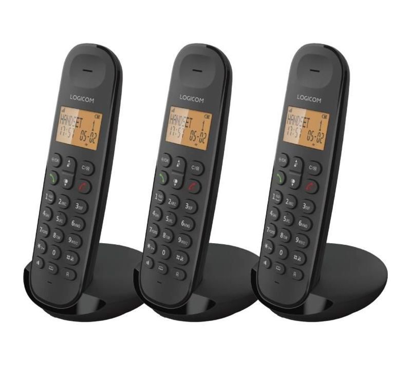 Téléphone Fixe Sans Fil - Dect Iloa 350 Trio - Noir - Sans Répondeur