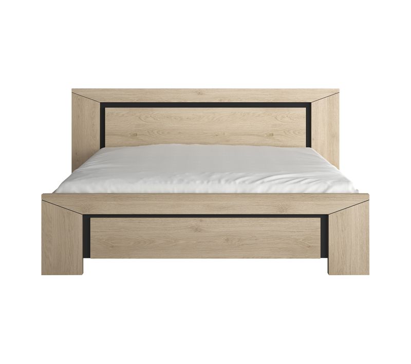 Lit 180x200 cm BRUGGES imitation châtaignier naturel