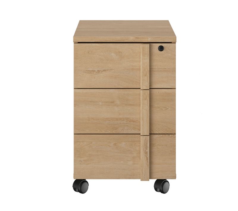 Caisson 3 tiroirs FARO imitation Chêne et noir.