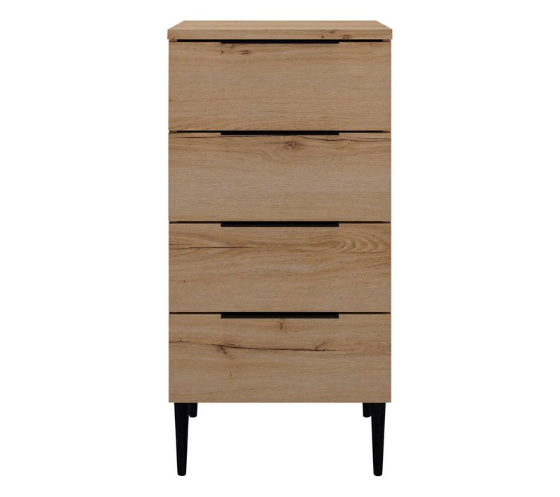 Chiffonnier 4 tiroirs LUCIAN imitation chêne