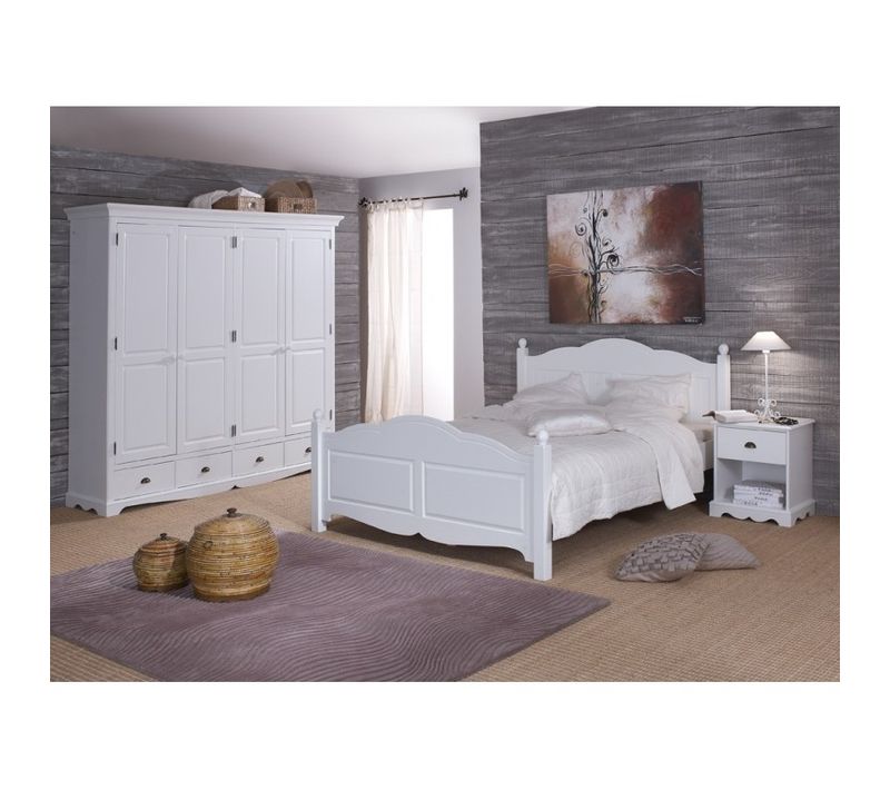Chambre Blanche Lit 160 Armoire Chevet