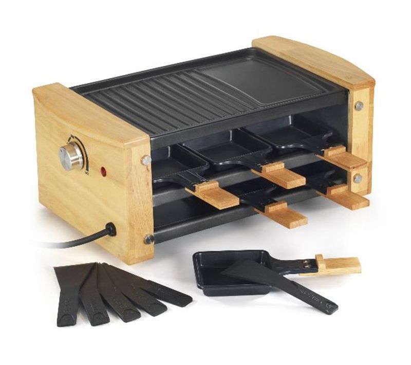 Service à Raclette / Gril 900w Corps En Métal Et Finition Bois - KCWOOD6RP