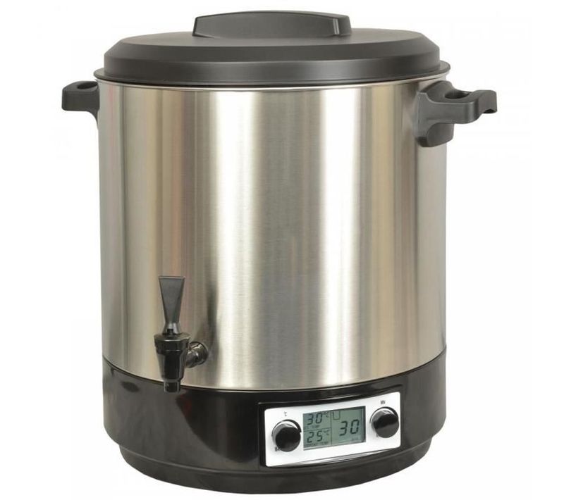 Stérilisateur De Bocaux Électrique Cuve Inox Avec Écran LCD Robinet Et Minuteur 31l 2000w -
