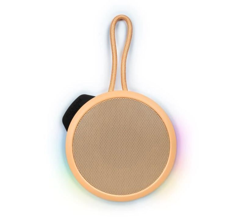 Bigben Party - Enceinte Bluetooth Ronde Avec Dragonne Et Effets Lumineux - 15w - Orange Pastel