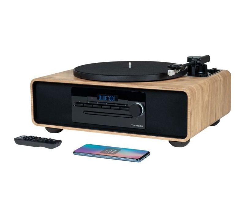 Micro-chaîne Bluetooth Avec Platine - Radio Fm/cd/mp3/usb, 60w, Tourne-disques, Égaliseur, 230v