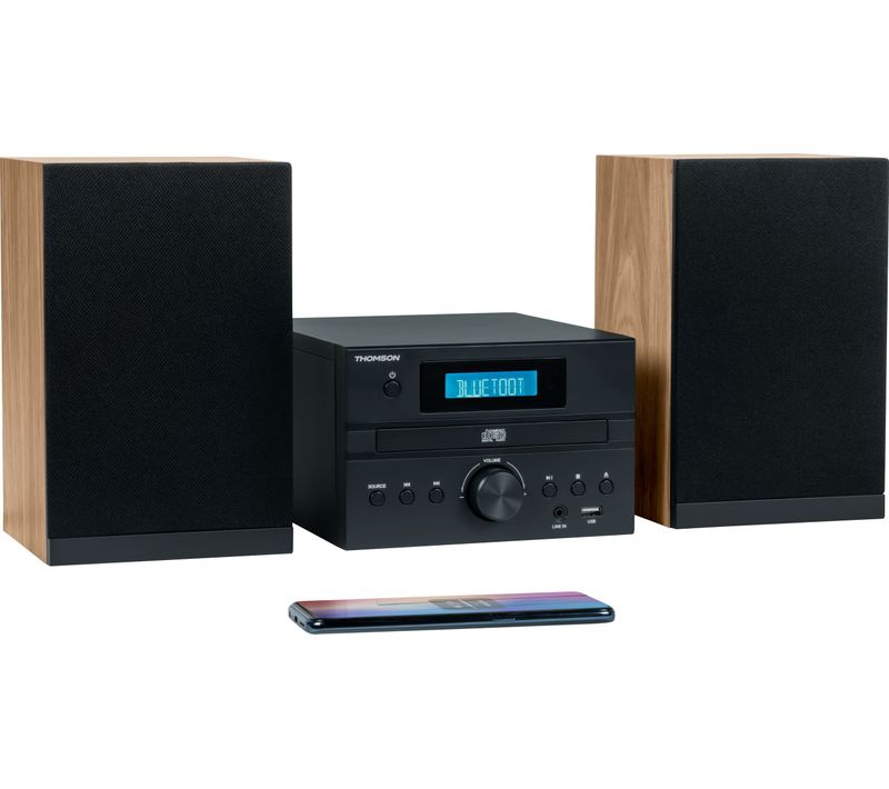 Micro Chaîne - Bluetooth - Radio - Cd - Mp3 - USB - Dab - Bois Et Noir
