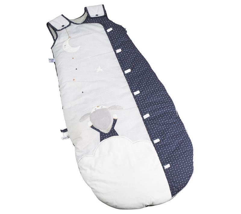 Gigoteuse En Coton Gris Perle Et Bleu Nuit