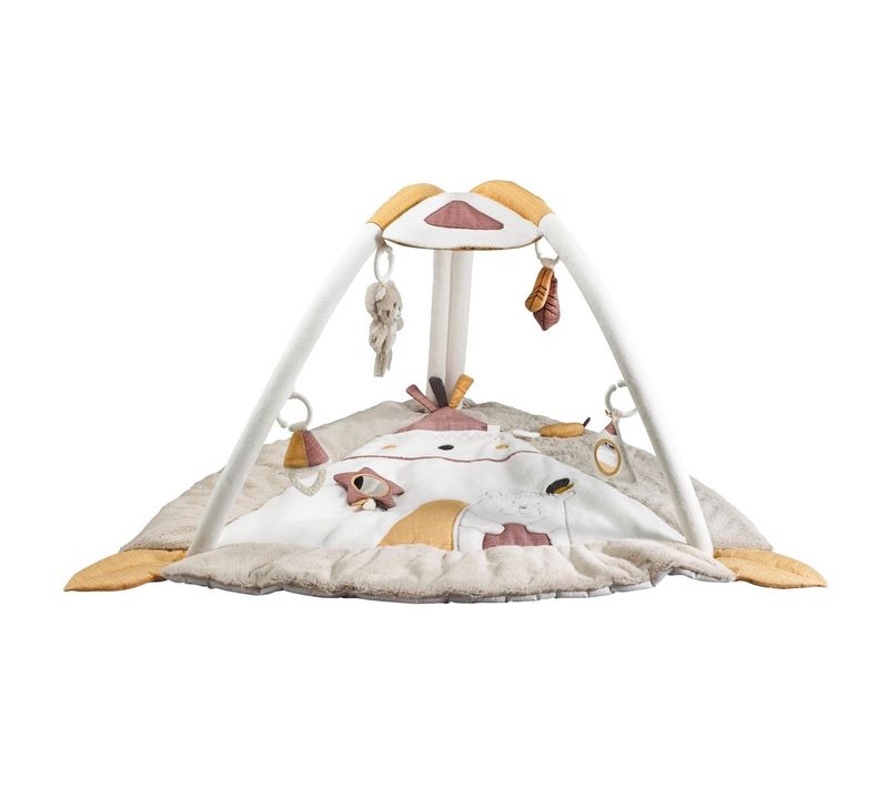 Tapis D'éveil Tipi Bébé 77x77cm En Polyester Beige