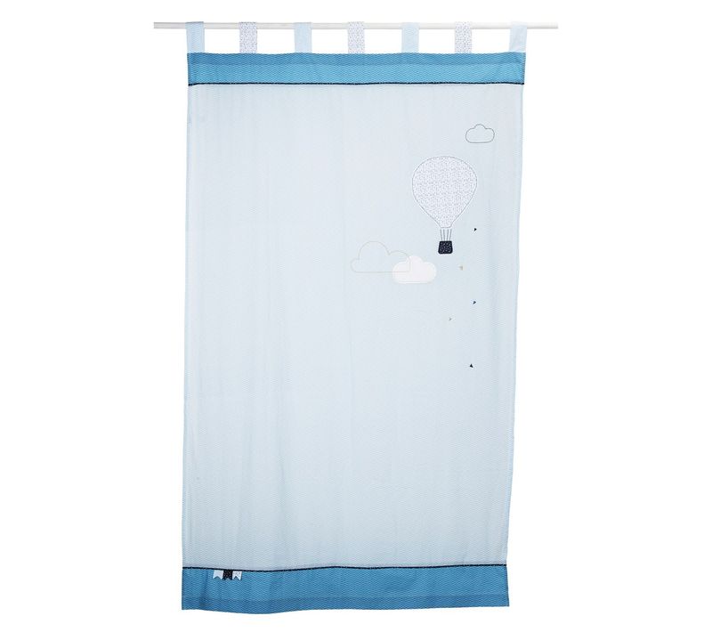 Rideau Voilage 105x180 Cm En Coton Bleu