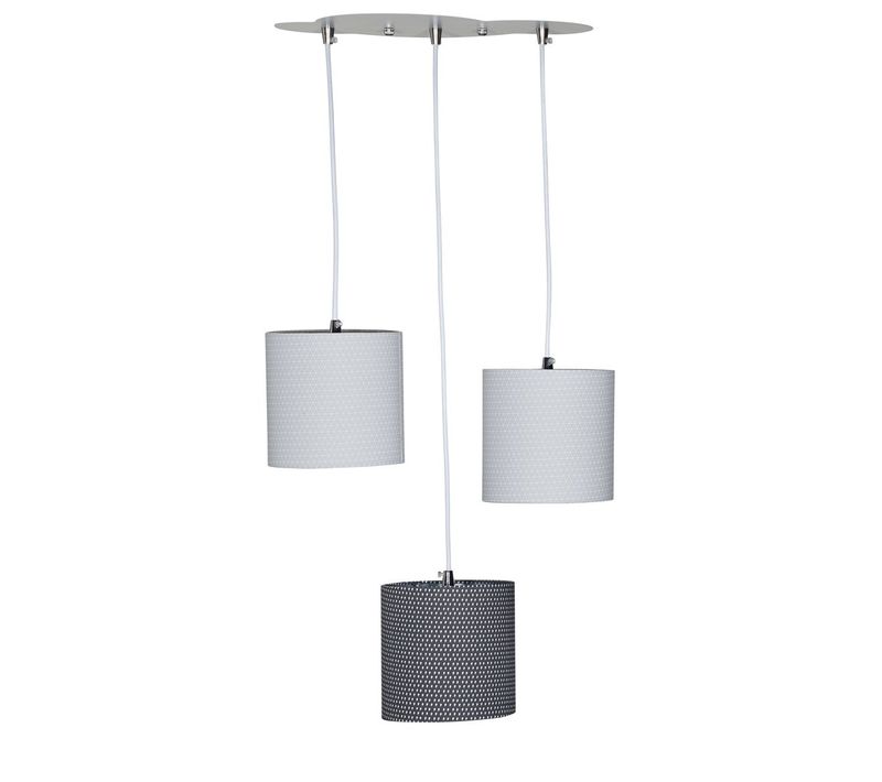 Suspension Lumineuse Trio Plafonnier En Coton Gris