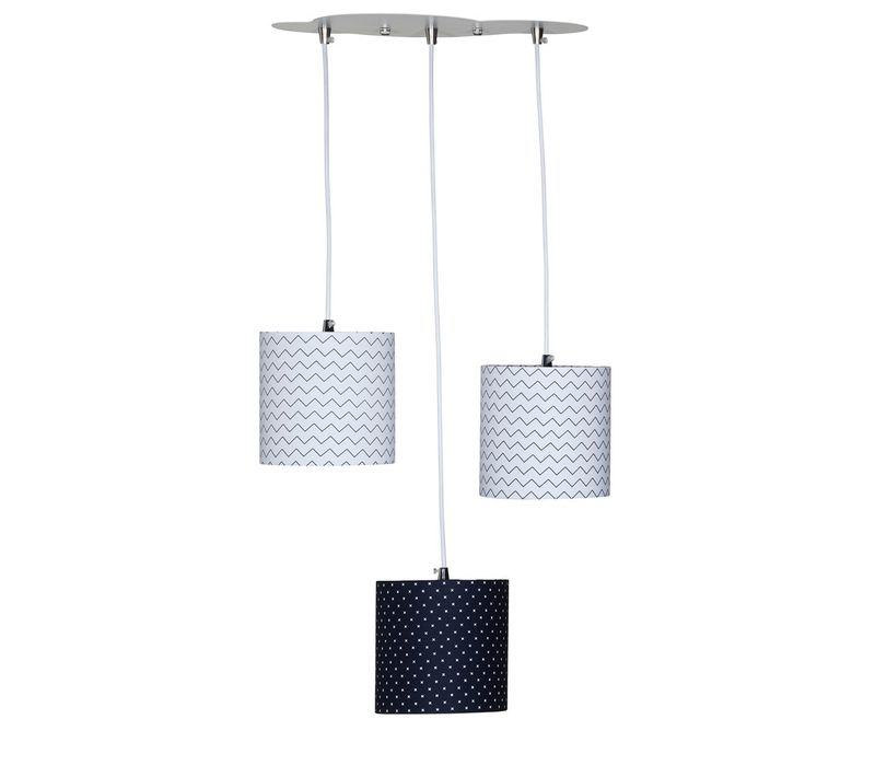 Suspension Lumineuse Trio Plafonnier En Coton Blanc