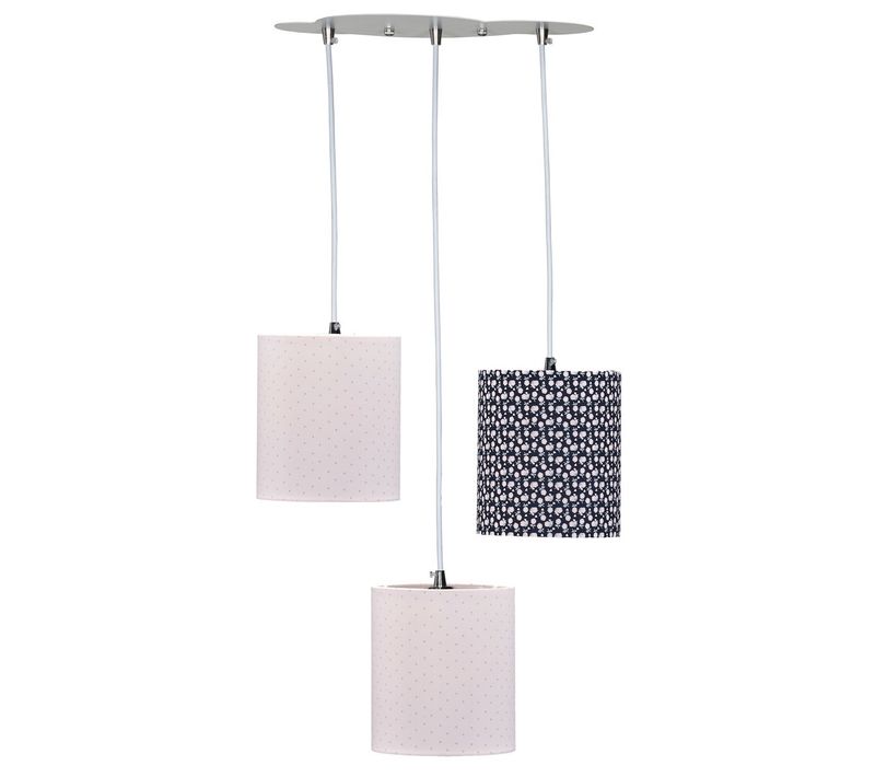 Suspension Lumineuse Trio Plafonnier 32x32cm En Coton Multicolore