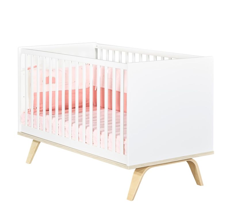 Lit Bébé évolutif 140x70 En Bois Blanc