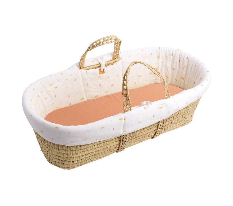 Couffin Bébé En Fibres Avec Habillage Tissu