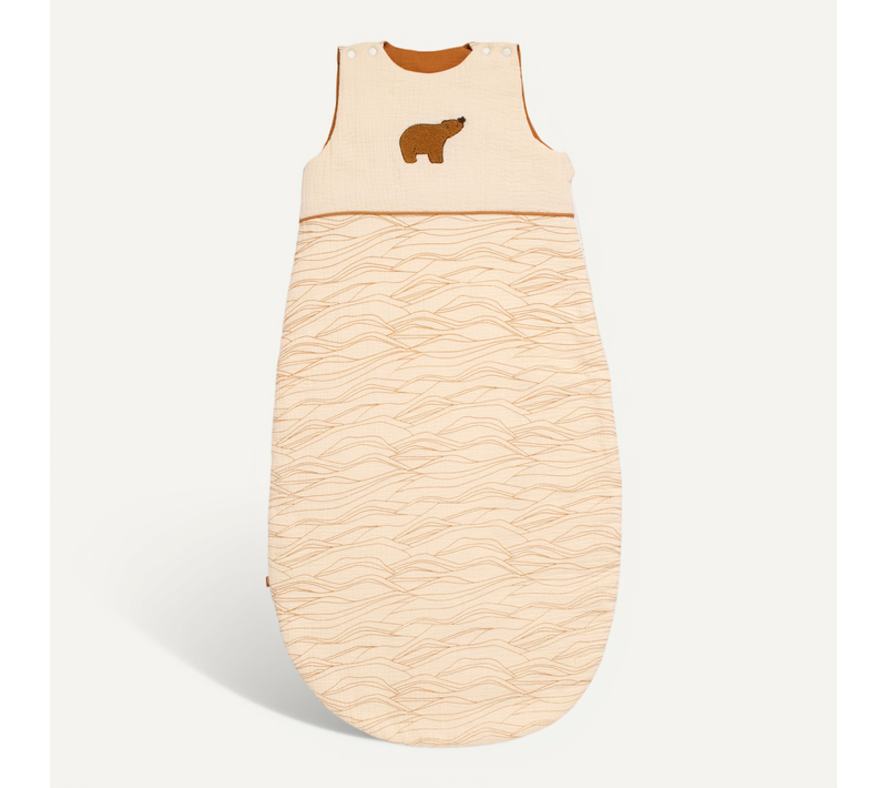 Gigoteuse Bébé Hiver Patch Ours En Double Gaze De Coton
