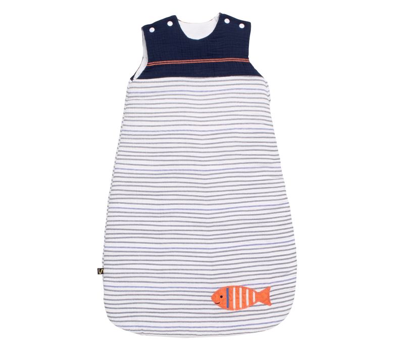 Gigoteuse Bébé Hiver En Double Gaze De Coton Marinière