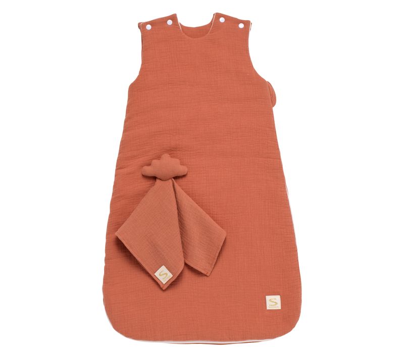 Gigoteuse Bébé Hiver En Double Gaze De Coton Et Son Doudou Mouchoir