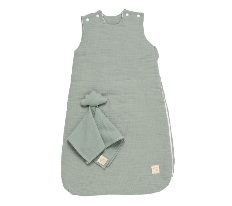 Gigoteuse Bébé Hiver En Double Gaze De Coton Et Son Doudou Mouchoir