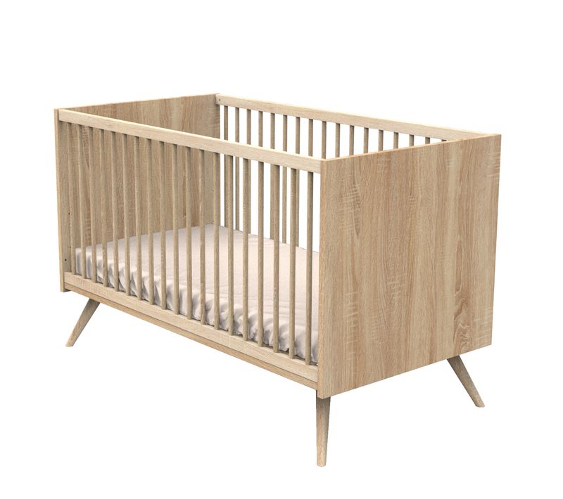 Lit Bébé évolutif 140x70cm En Bois Marron