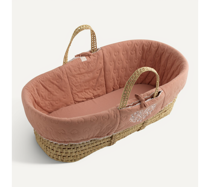Couffin Bébé En Fibres Avec Habillage Tissu
