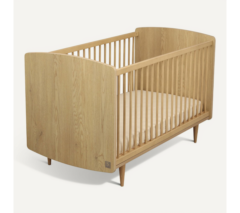 Lit Bébé évolutif 70x140 - Little Big Bed En Bois Décor Chêne Vintage