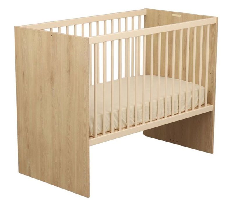 Lit Bébé Transformable 120x60 Cm + Matelas 10 Cm Mousse Haute Densité