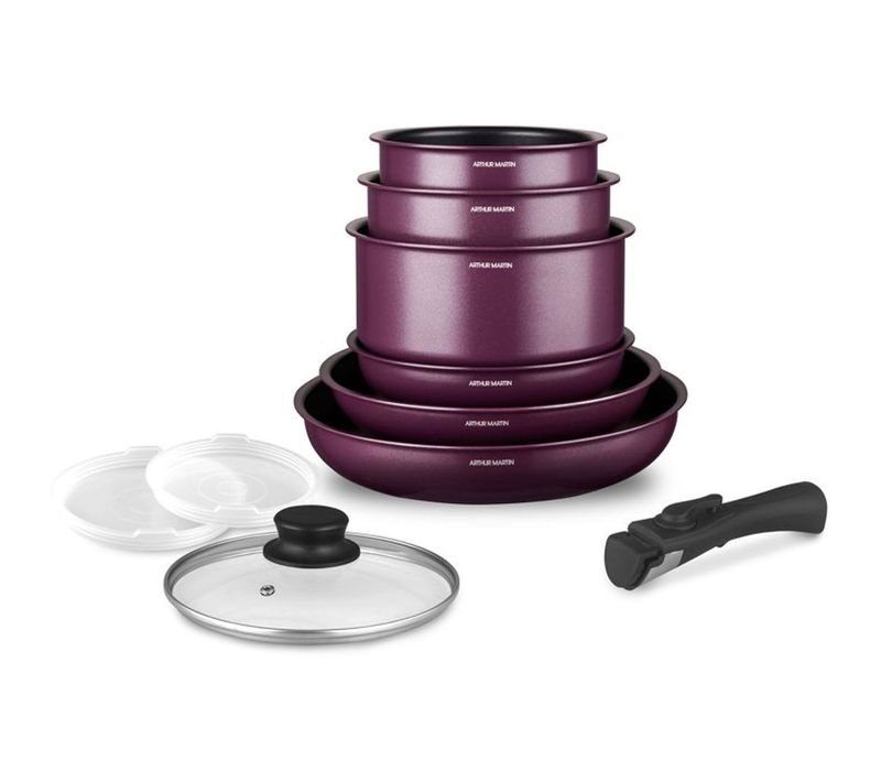 Batterie De Cuisine - Tous Feux Dont Induction - Am2991 - Aluminium - Anti-adhésif - 10 pièces