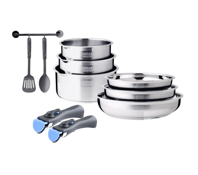 Batteire De Cuisine 10 Pièces Acier Inoxydable Am9841