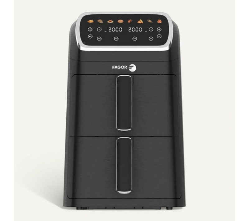 Friteuse à Air Chaud Air Fryer Double Panier 8l 2600w Noir Fg7503