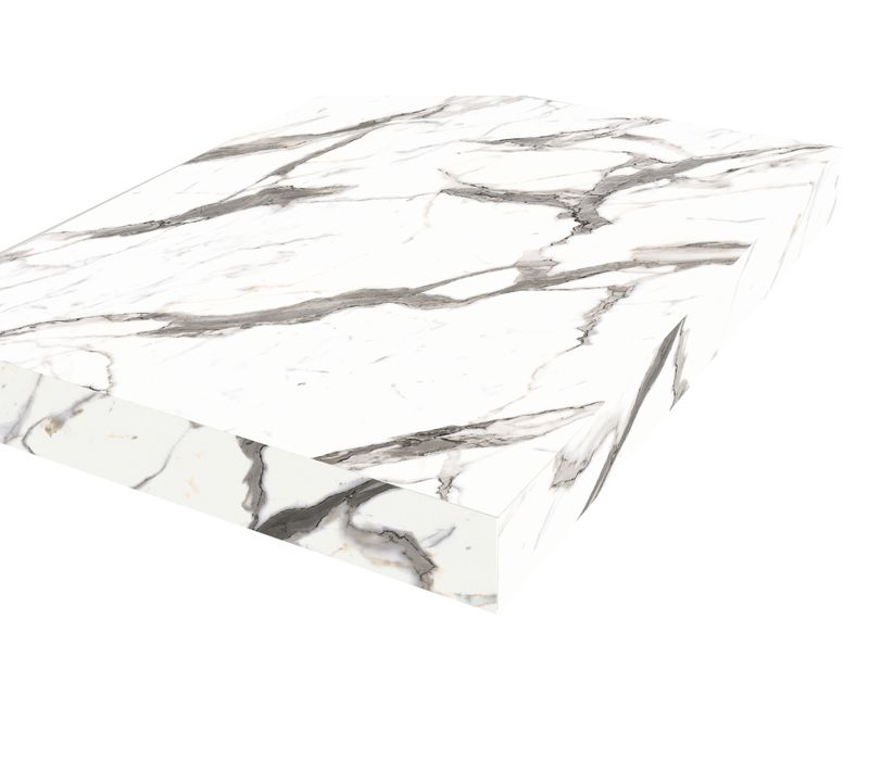Plan de travail standard - décor marbré blanc