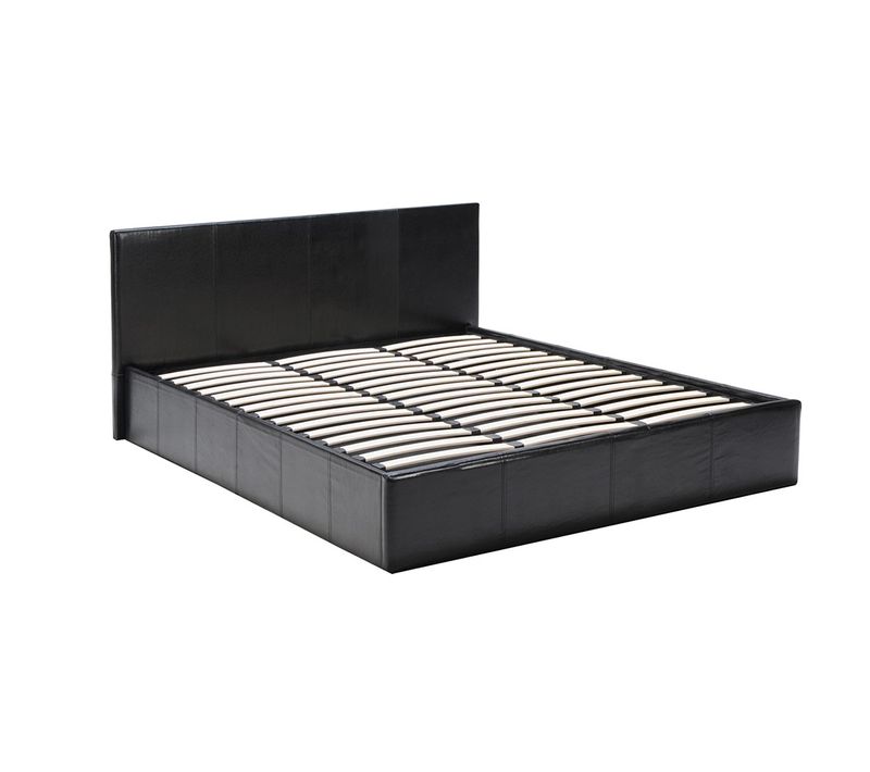 Lit Coffre 160x200 Sommiers Inclus Ena Noir