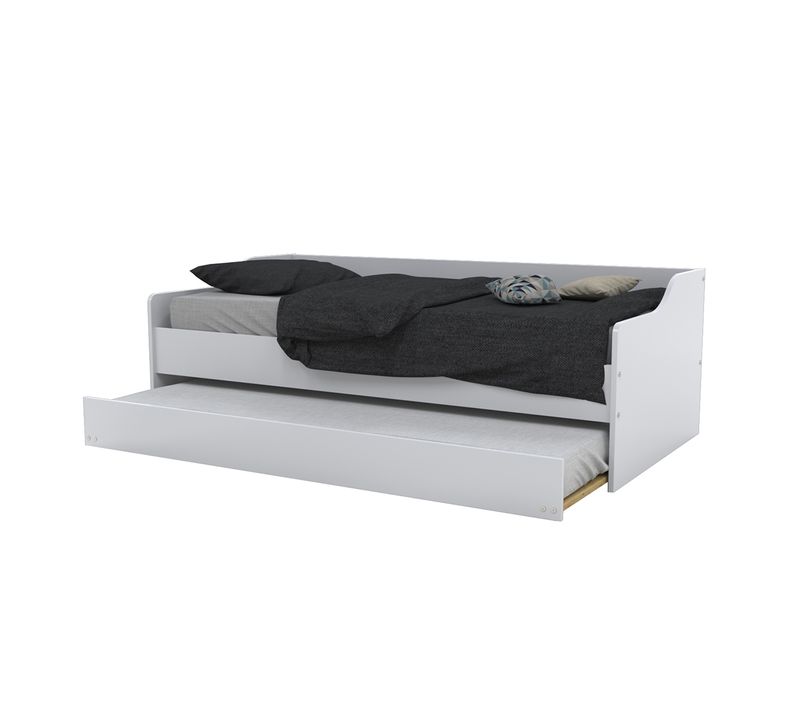 Lit Gigogne - 2 Sommiers - 1 Tiroir-lit 90x200 Sweet - Blanc