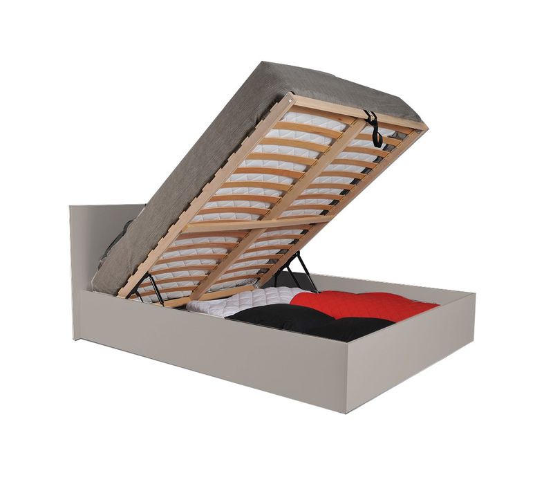 Lit Coffre Madrid 160x200 + 1 Sommier / Gris